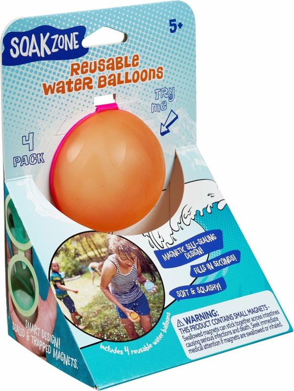 Active And Outdoor |   Soak Zone Reusable Water Balloons – 4 Pack Active And Outdoor Active And Outdoor