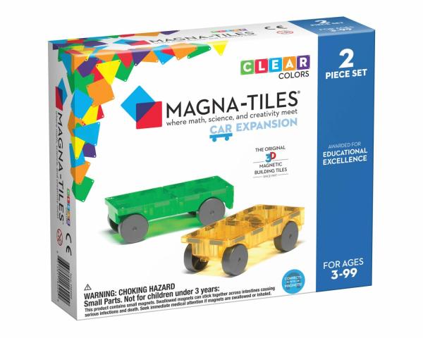 Things Build |   Magna-Tiles Cars 2Pc Expansion – Green & Yellow Things Build Things Build